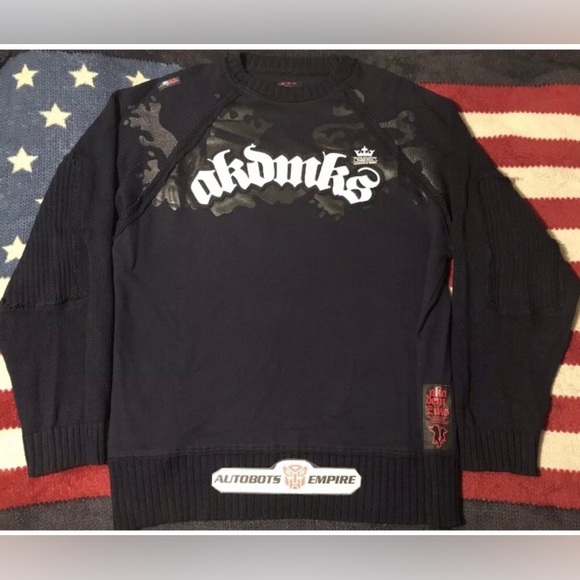 NWOT Vintage AKADEMIKS TRANSATLANTIC TACTICAL MILITARY Sweatshirt Sweater L Max - Picture 2 of 12
